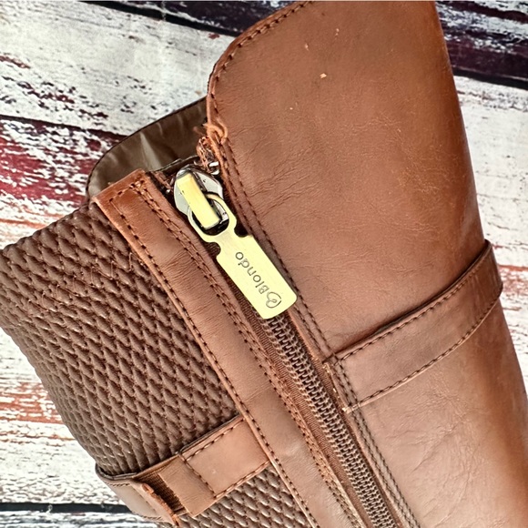 Blondo Viva Tall Leather Riding Boots Butterscotch Brown Waterproof - Picture 8 of 10